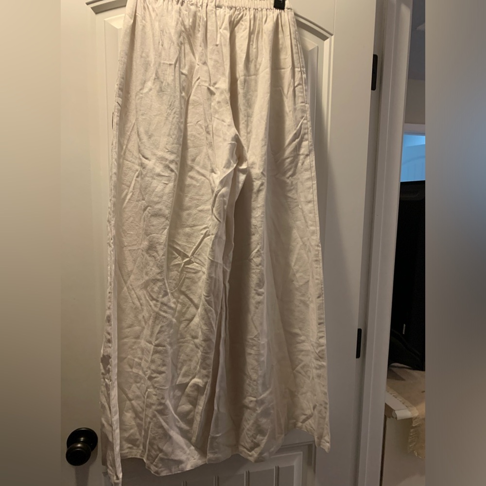 Linen wide leg pants